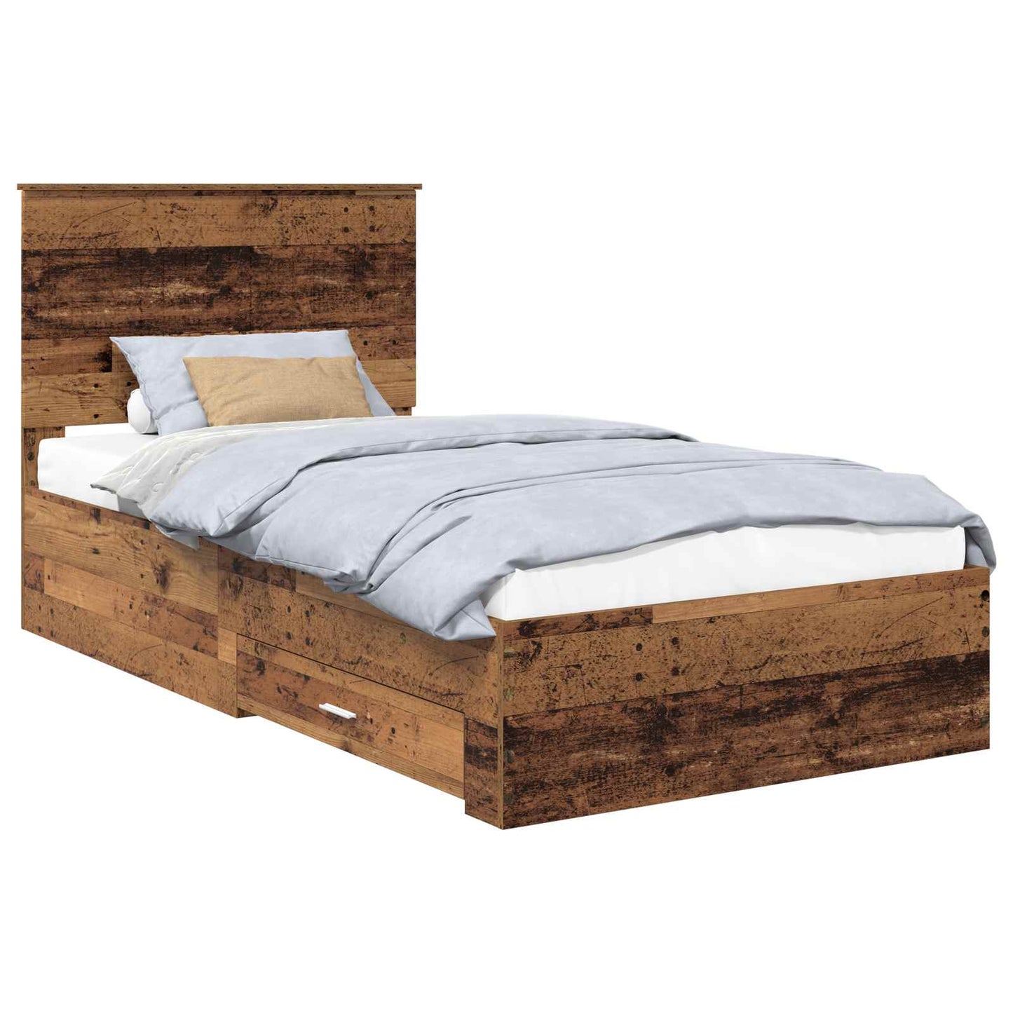 Sengestamme med skuff Gammelt tre 100 x 200 cm Konstruert tre