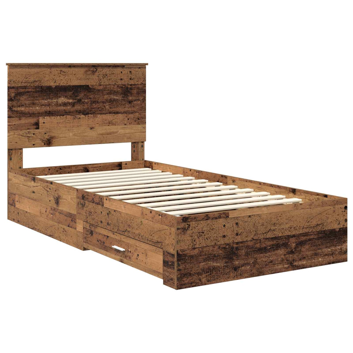 Sengestamme med skuff Gammelt tre 100 x 200 cm Konstruert tre