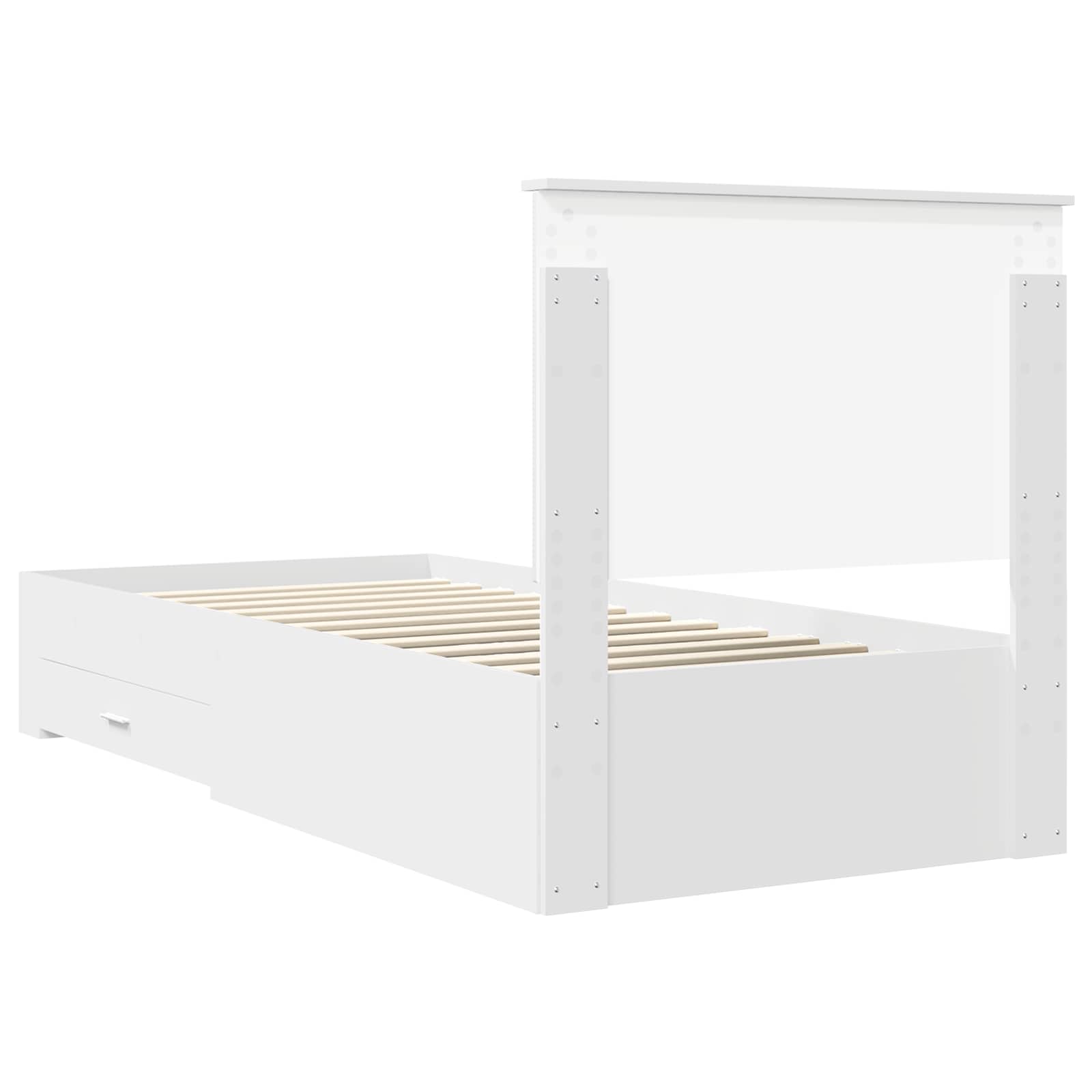 Sengestamme med hodegjerde Hvit 90 x 200 cm Konstruert tre