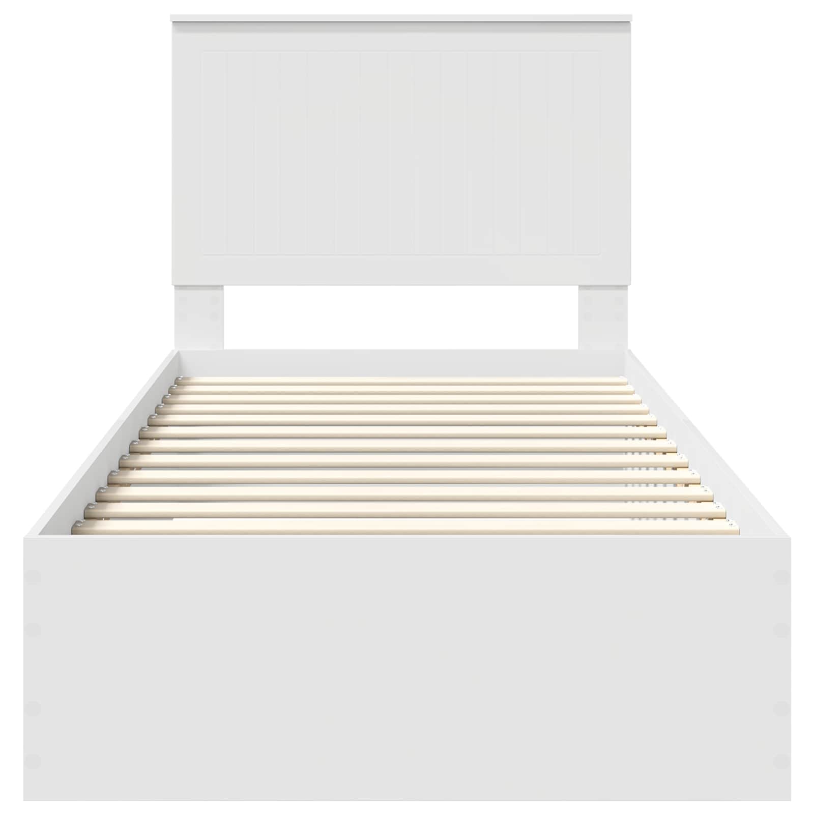 Sengestamme med hodegjerde Hvit 90 x 200 cm Konstruert tre