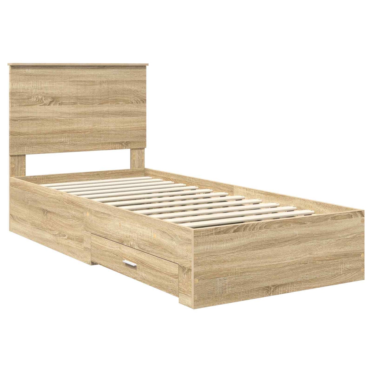 Sengestamme med skuff Sonoma eik 90 x 200 cm Konstruert tre