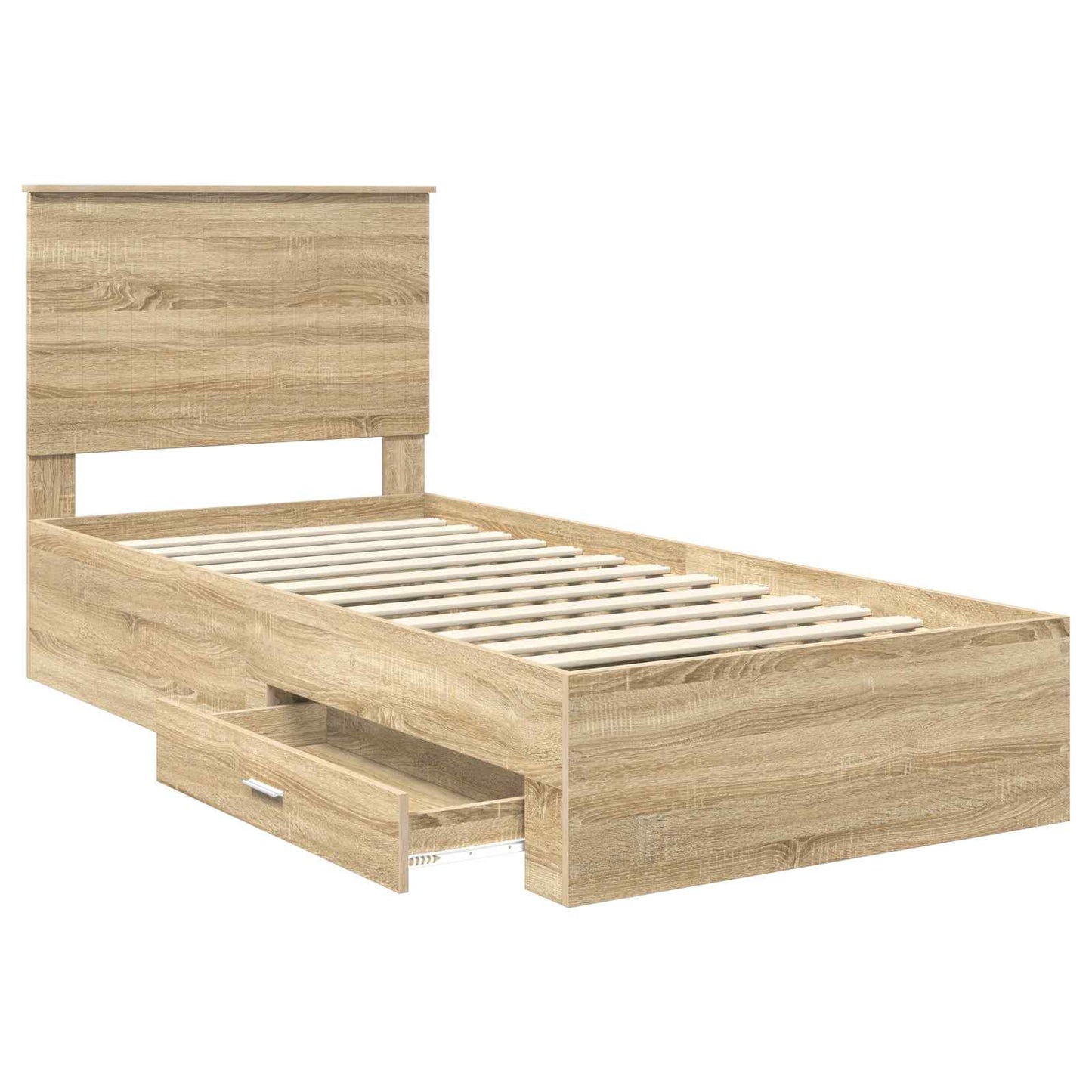 Sengestamme med skuff Sonoma eik 90 x 200 cm Konstruert tre