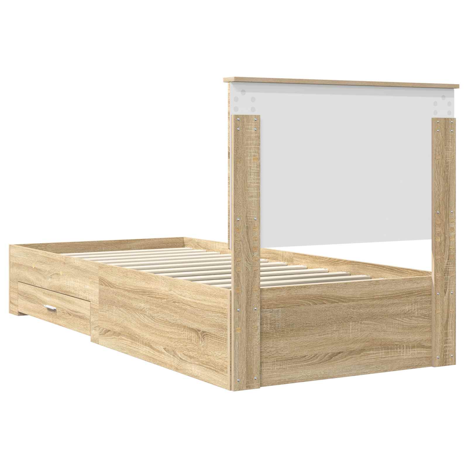 Sengestamme med skuff Sonoma eik 90 x 200 cm Konstruert tre