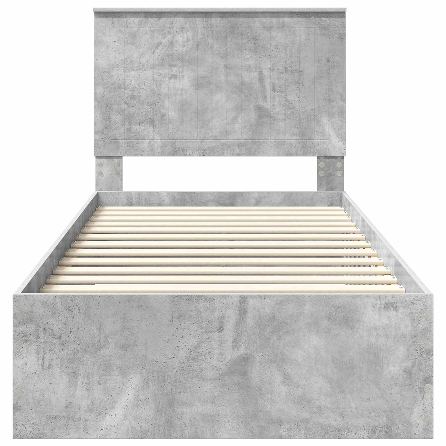 Sengestamme med hodegjerde Betonggrå 90 x 200 cm Konstruert tre