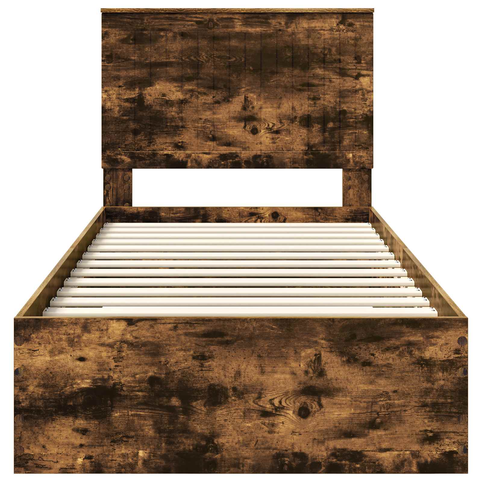 Sengestamme med hodegjerde Røkt eik 90 x 200 cm Konstruert tre