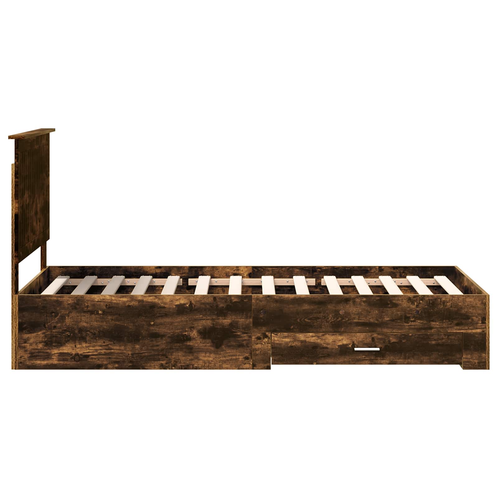 Sengestamme med hodegjerde Røkt eik 90 x 200 cm Konstruert tre