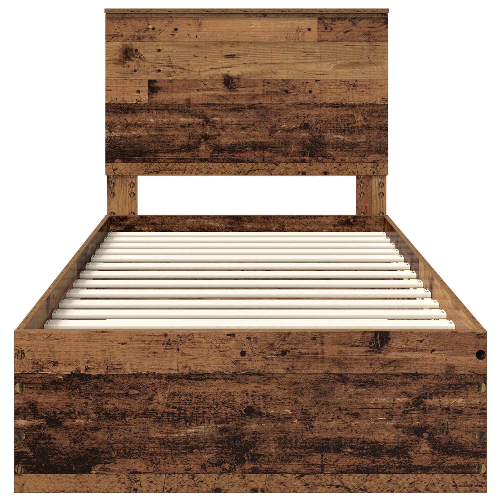 Sengestamme med skuff Gammelt tre 90 x 200 cm Konstruert tre