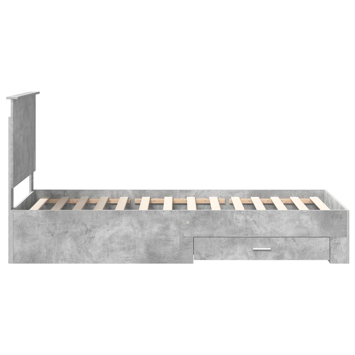 Sengestamme med hodegjerde Betonggrå 90 x 190 cm Konstruert tre