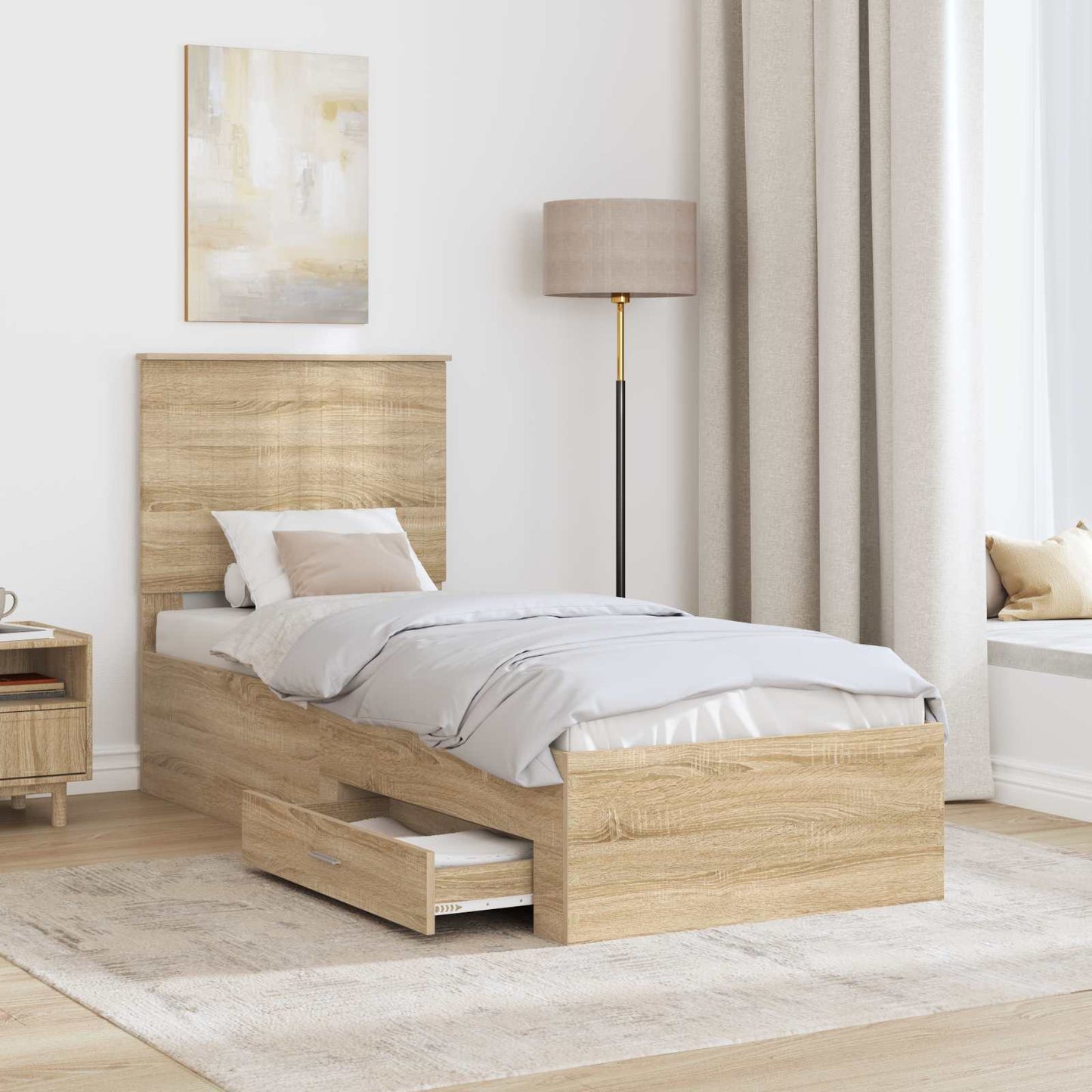 Sengestamme Sonoma Eik og Sølv 70 x 190 cm Konstruert tre
