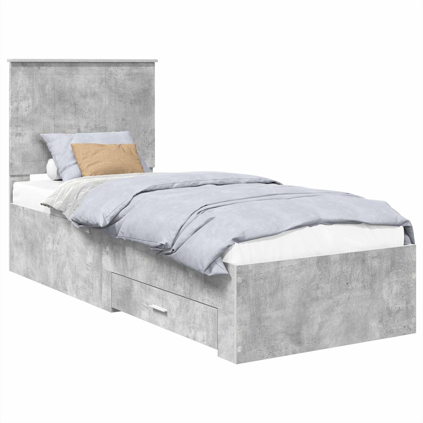 Sengestamme Betonggrå og Sølv 70 x 190 cm Konstruert tre