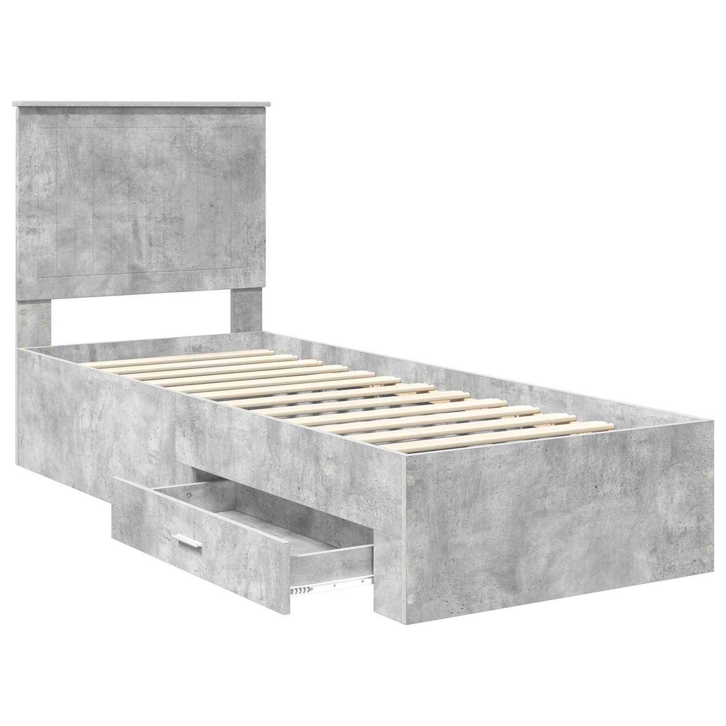 Sengestamme Betonggrå og Sølv 70 x 190 cm Konstruert tre