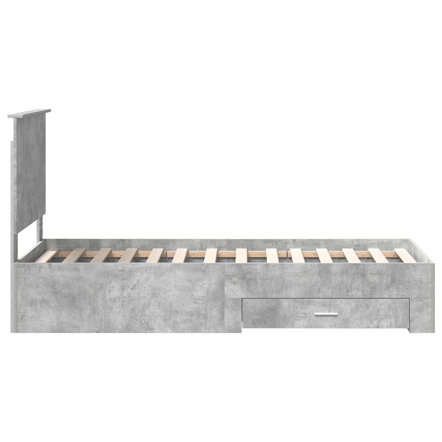Sengestamme Betonggrå og Sølv 70 x 190 cm Konstruert tre