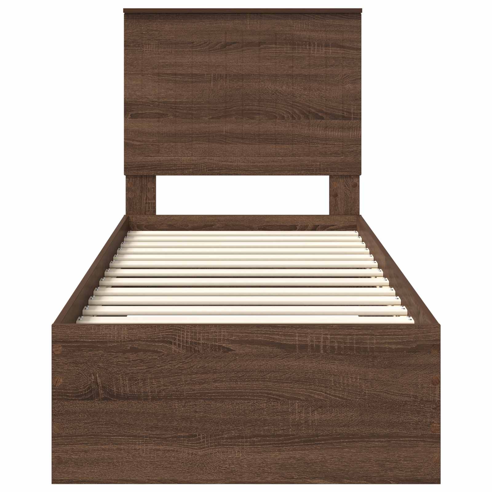 Sengestamme Brun Eik og Sølv 75 x 190 cm Konstruert tre