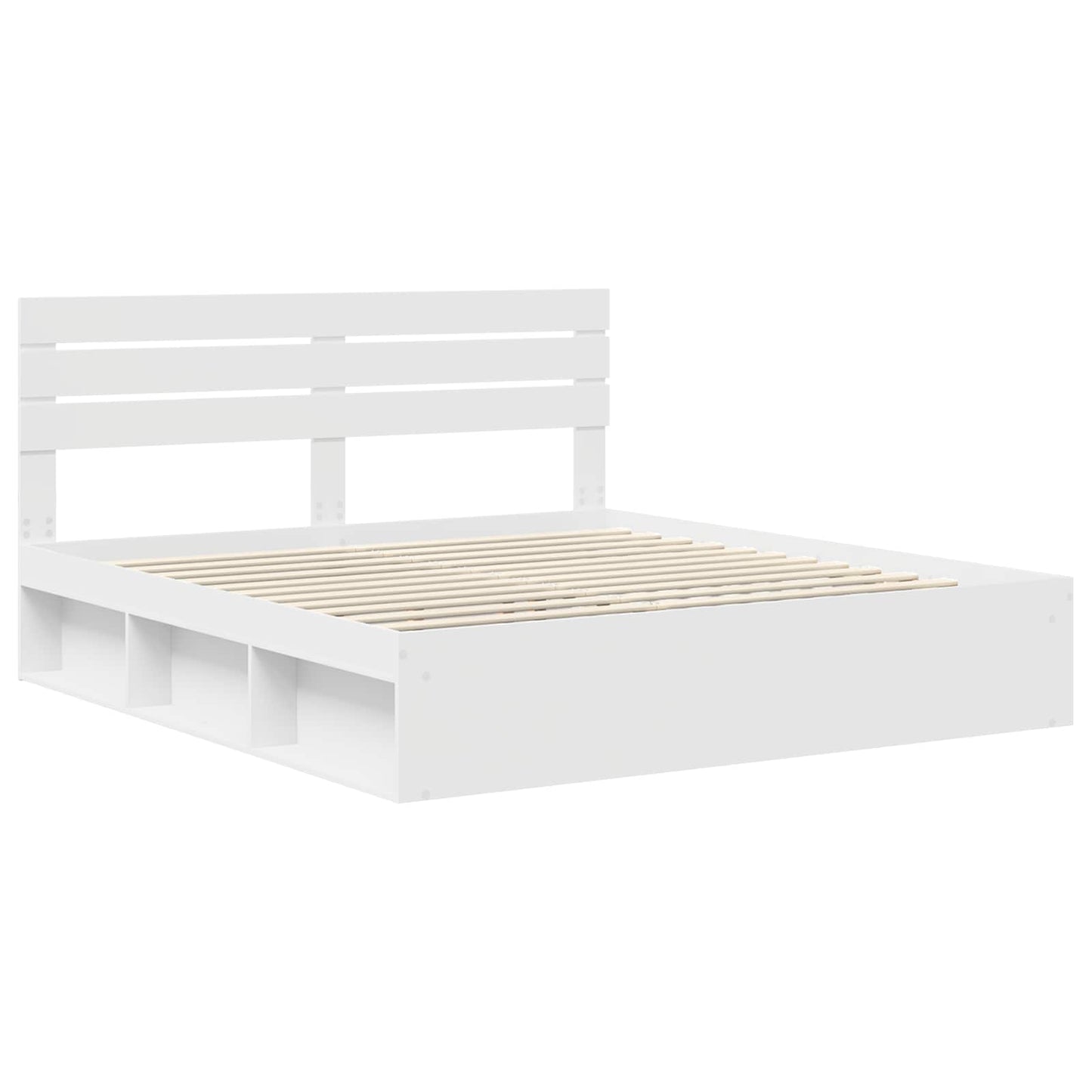 Sengestamme med hodegjerde Hvit 180 x 200 cm Massiv furu