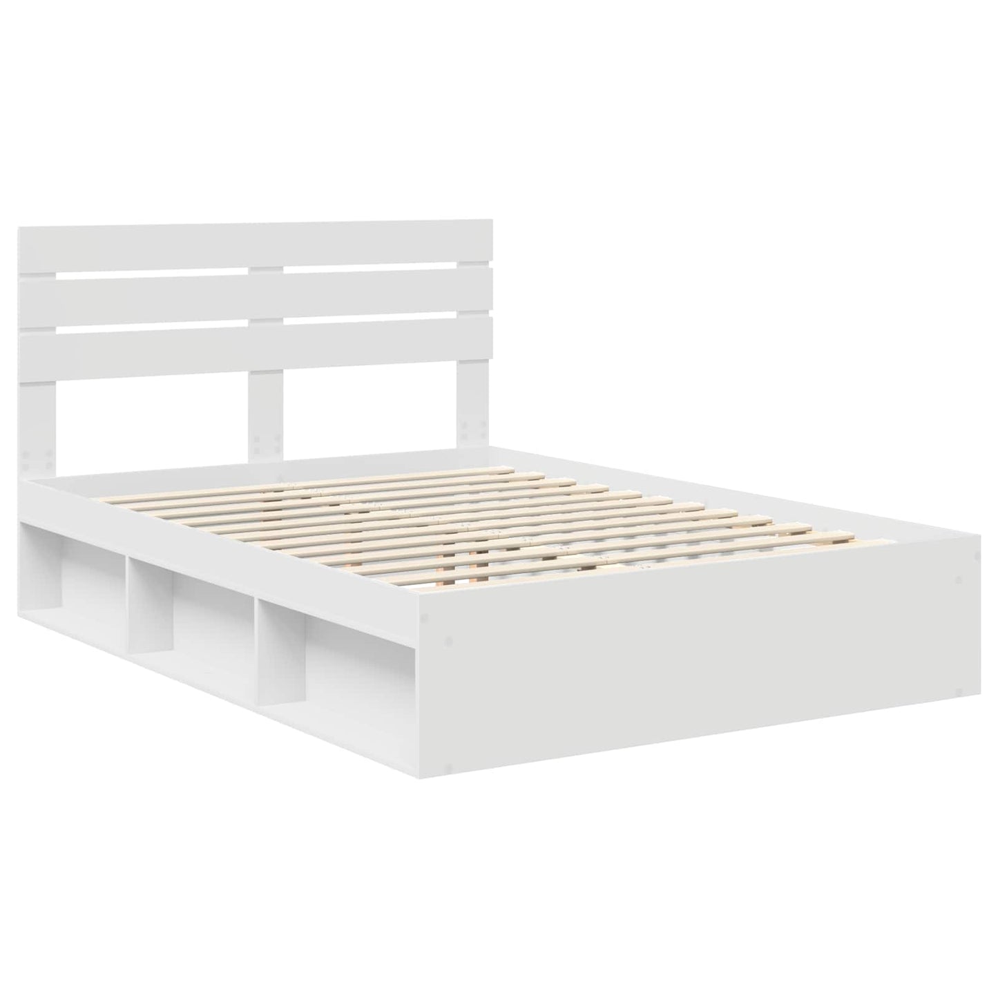 Sengestamme med hodegjerde Hvit 160 x 200 cm Massiv furu
