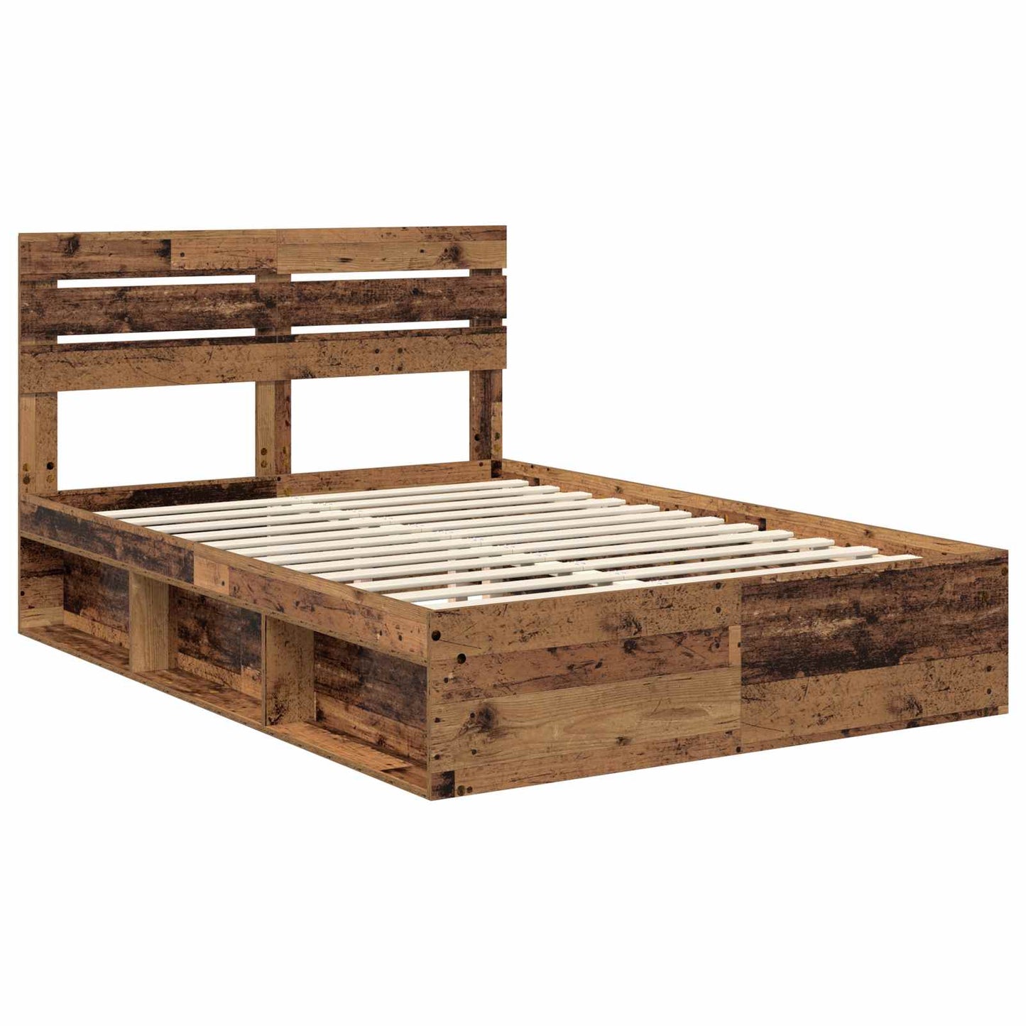 Sengestamme med hodegjerde Gammelt tre 150 x 200 cm Massiv furu