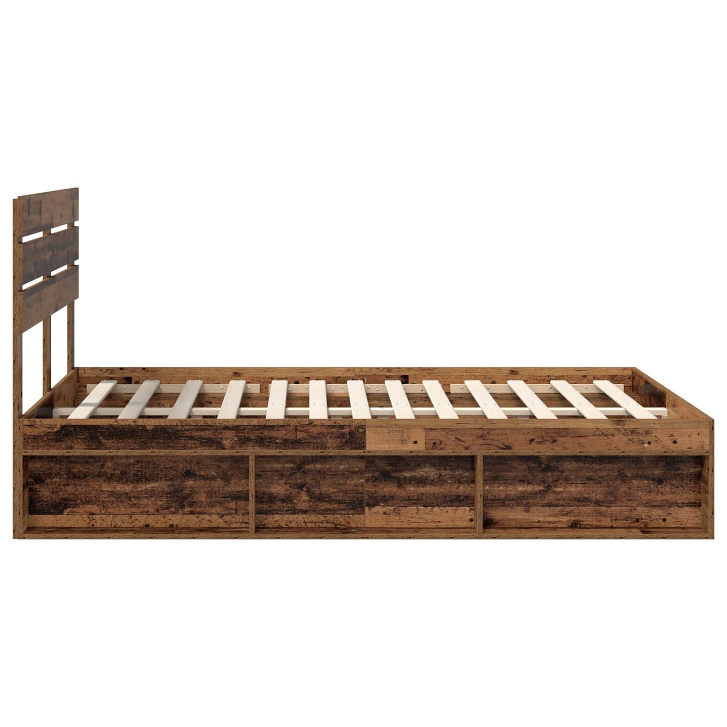 Sengestamme med hodegjerde Gammelt tre 150 x 200 cm Massiv furu