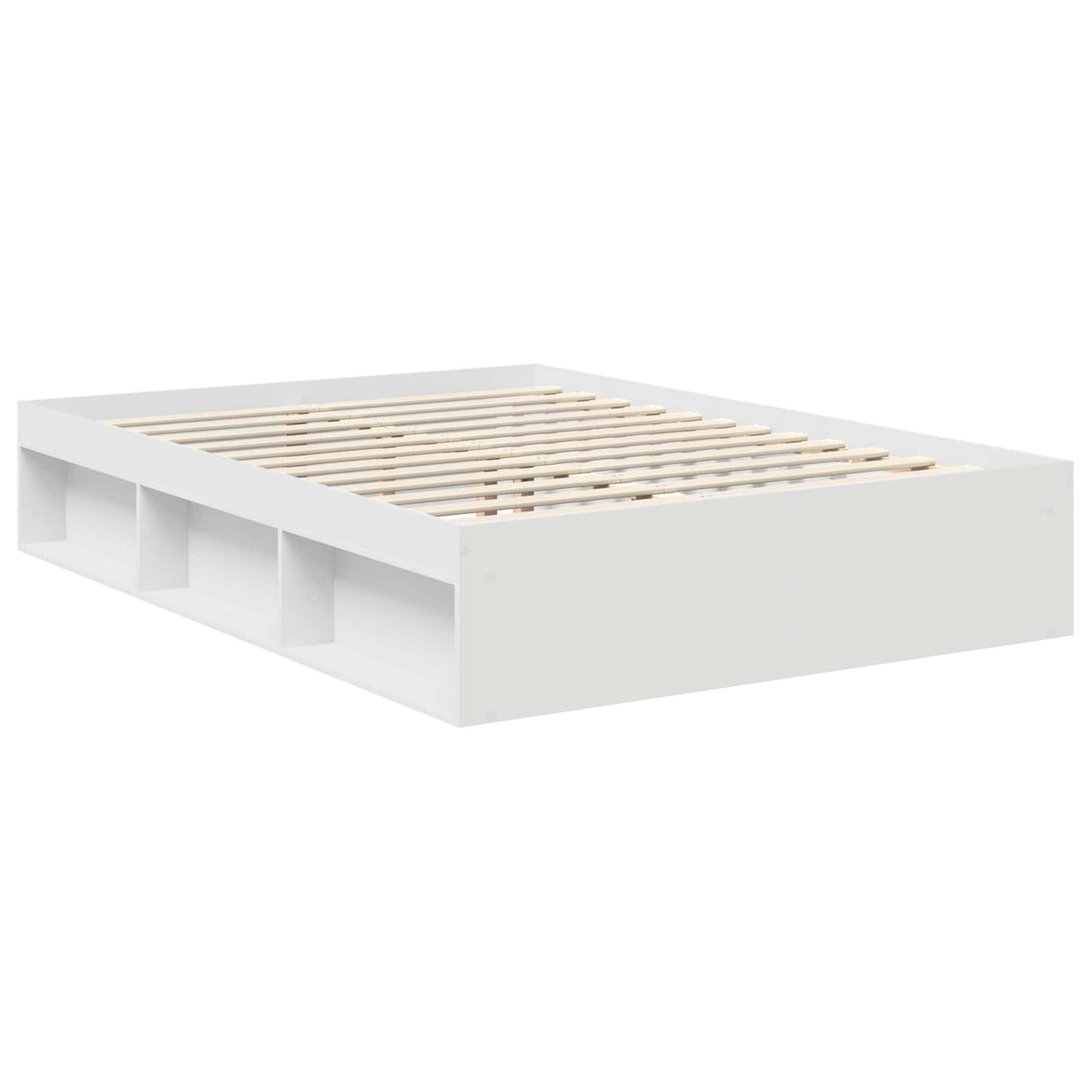 Sengestamme med hodegjerde Hvit 135 x 190 cm Massiv furu