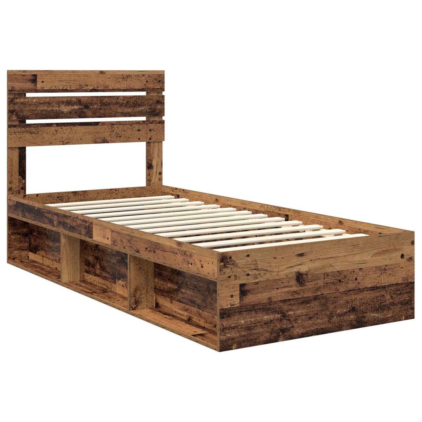 Sengestamme med hodegjerde Gammelt tre 90 x 200 cm Massiv furu