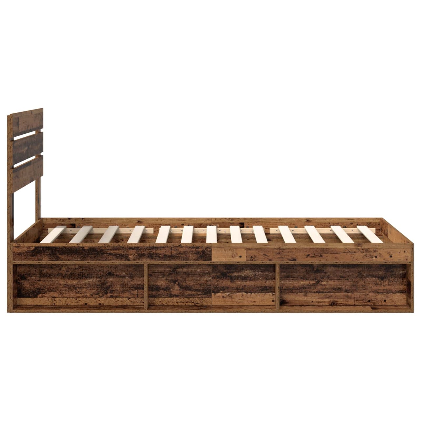 Sengestamme med hodegjerde Gammelt tre 90 x 190 cm Massiv furu