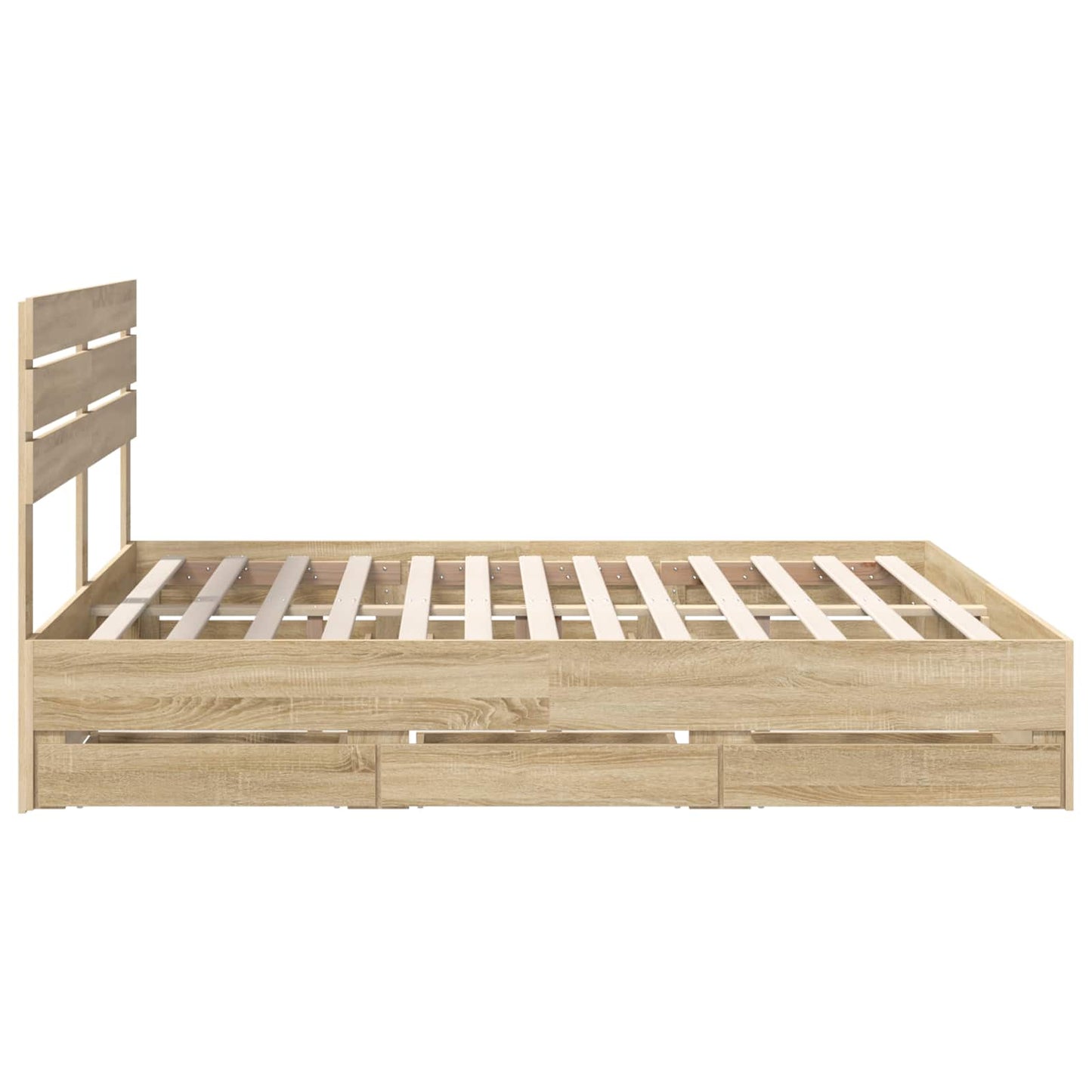 Sengestamme med skuff Sonoma eik 200 x 200 cm Ingeniørtre