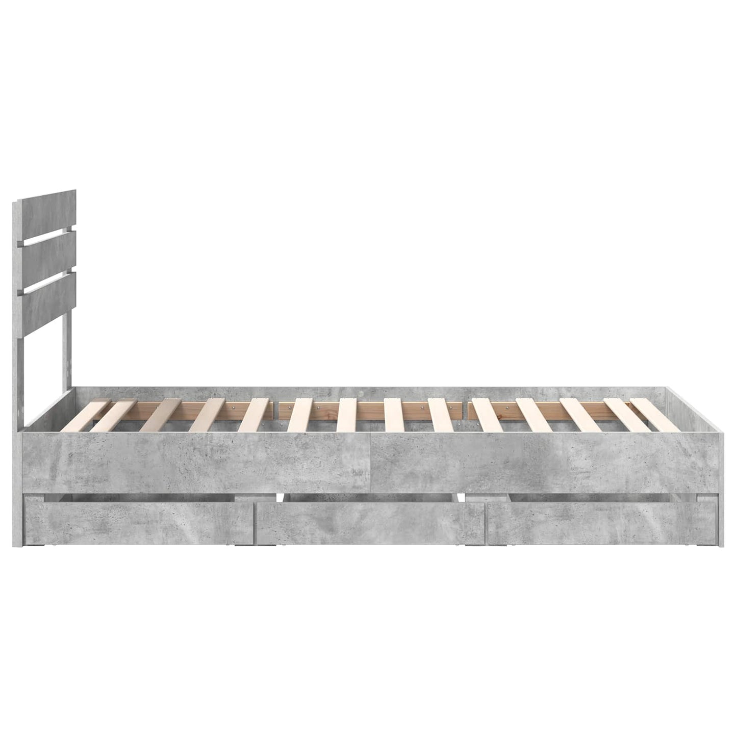 Sengestamme med skuff Betonggrå 90 x 190 cm Ingeniørtre