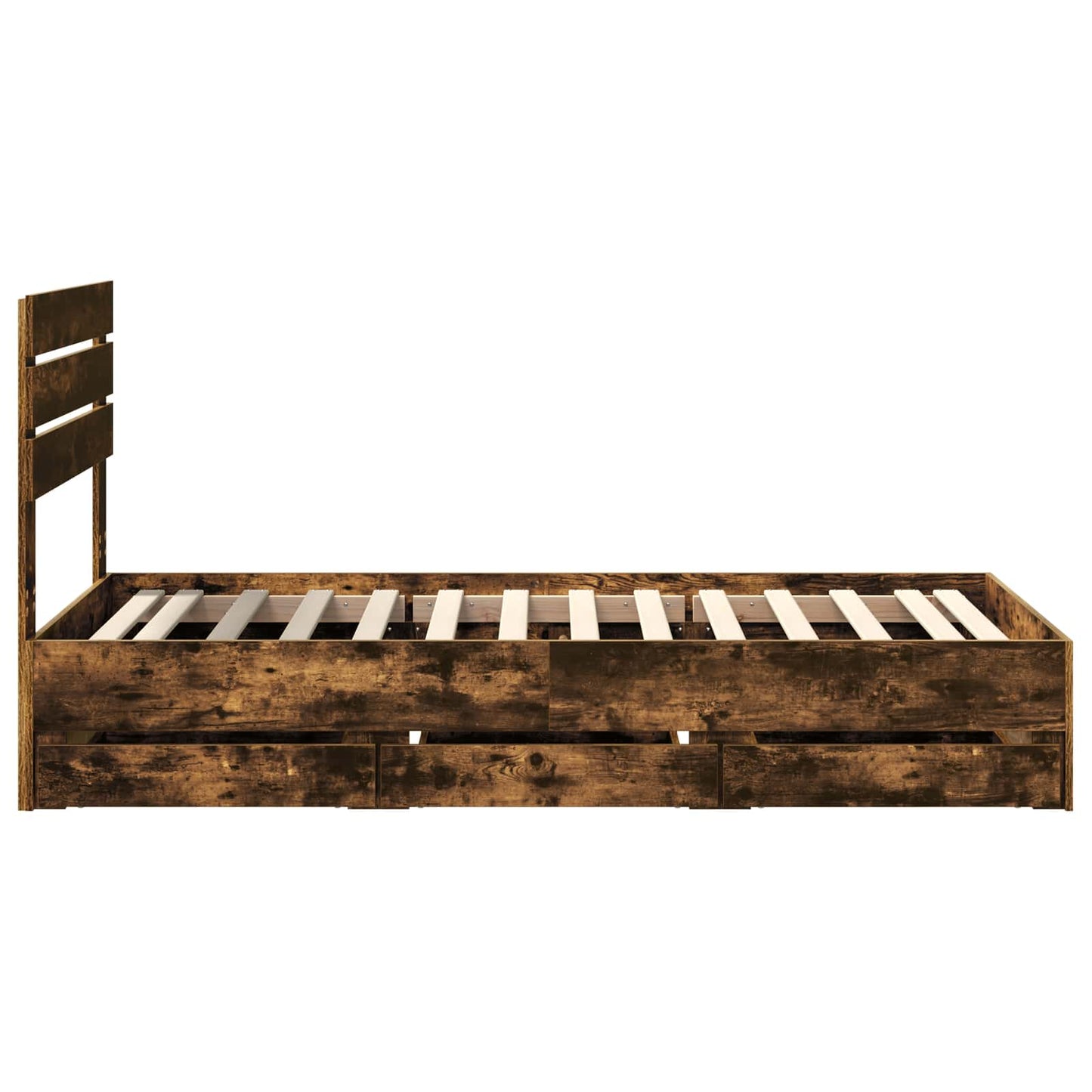 Sengestamme med skuff Røkt eik 75 x 190 cm Ingeniørtre