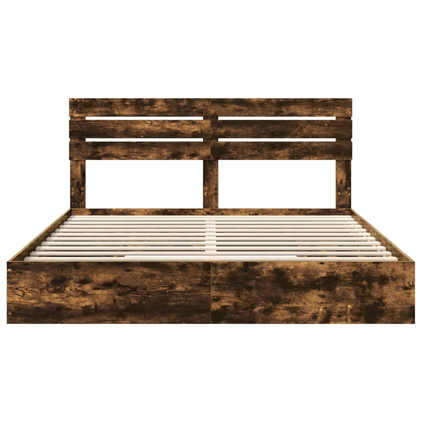 Seng med Oppbevaring Røkt eik 180 x 200 cm Konstruert tre