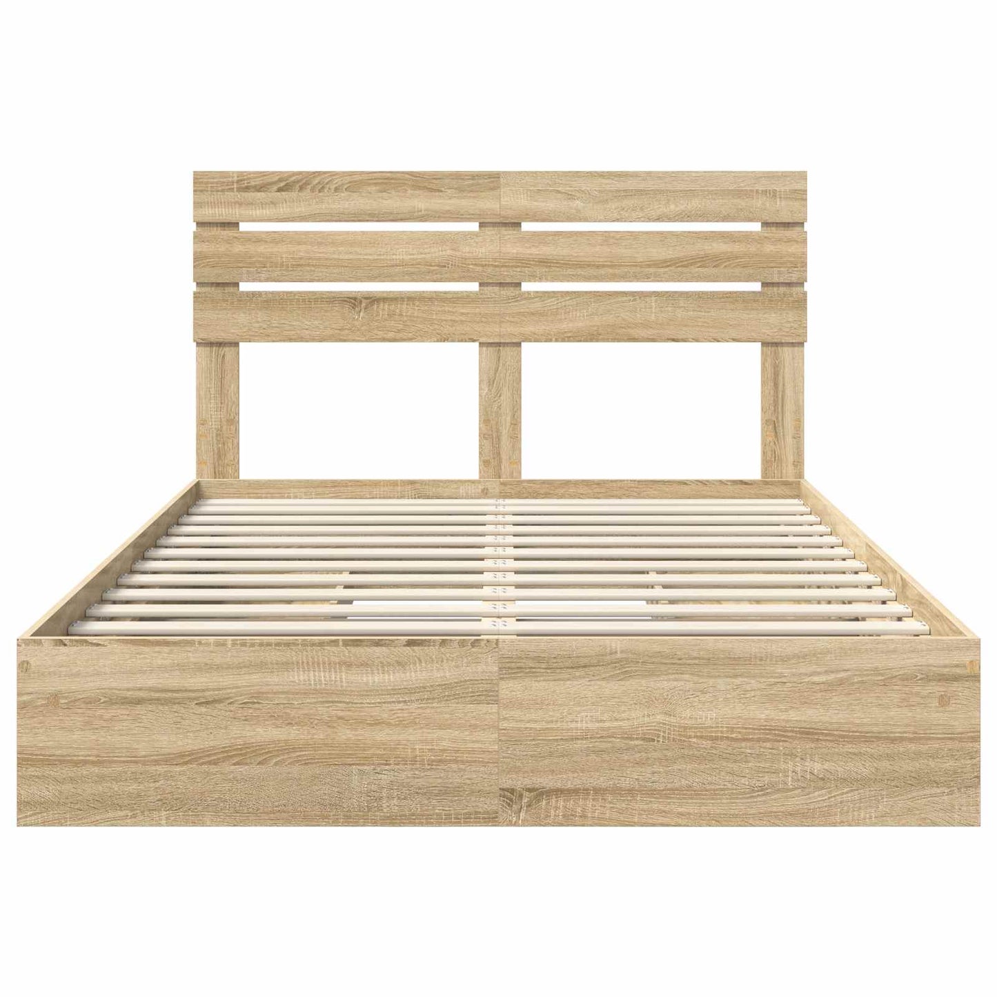 Seng med Oppbevaring Sonoma eik 160 x 200 cm Konstruert tre