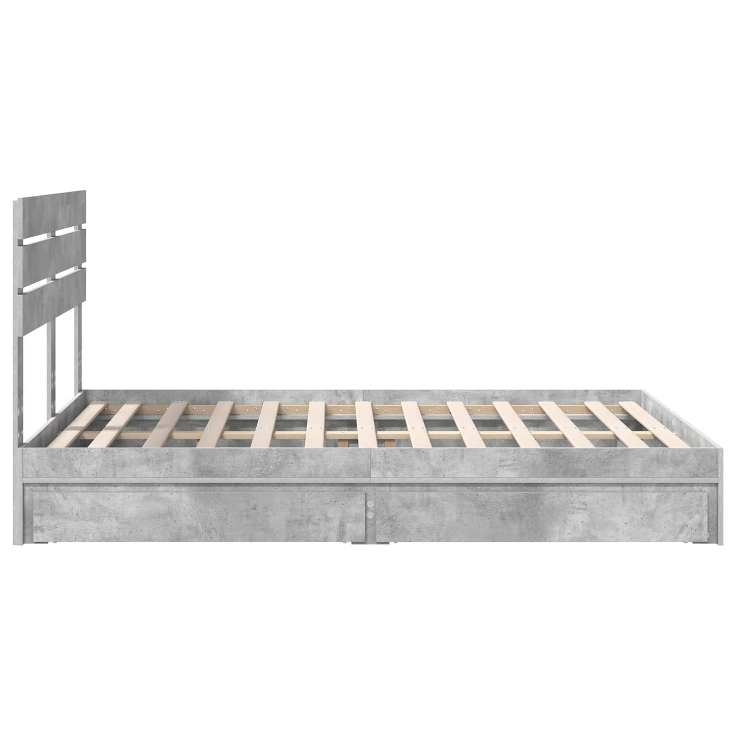 Seng med Oppbevaring Betonggrå 150 x 200 cm Konstruert tre