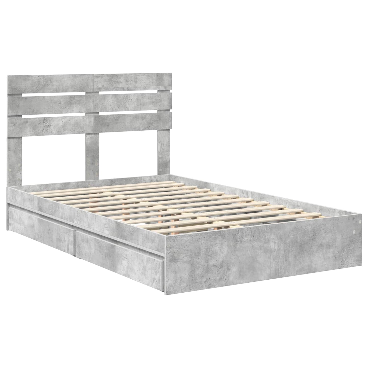 Seng med Oppbevaring Betonggrå 135 x 190 cm Konstruert tre