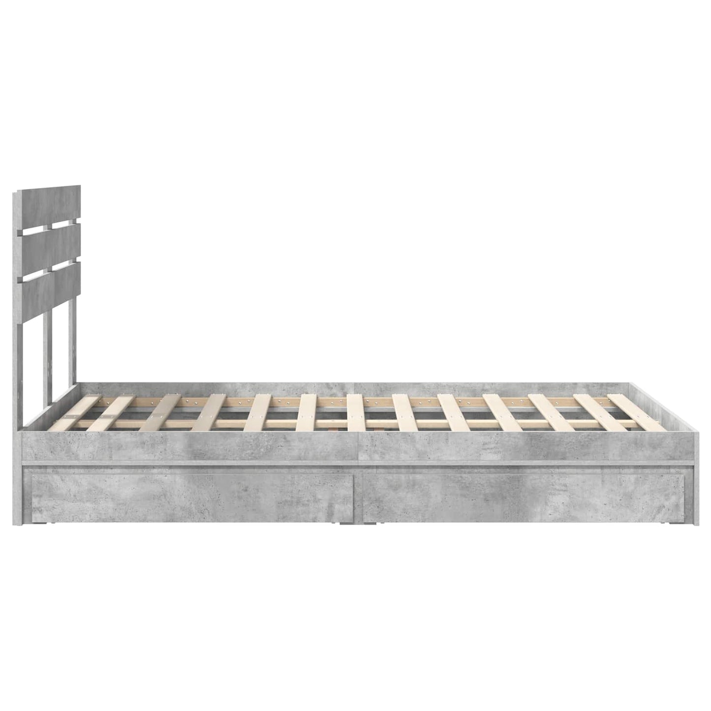 Seng med Oppbevaring Betonggrå 135 x 190 cm Konstruert tre