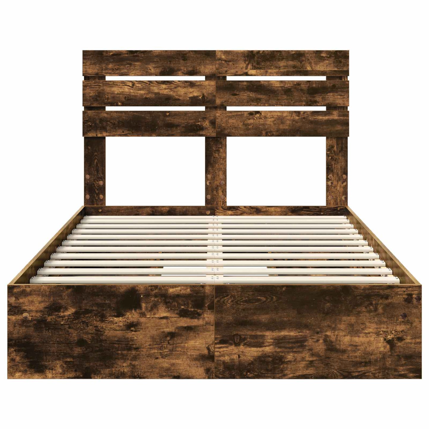 Seng med Oppbevaring Røkt eik 135 x 190 cm Konstruert tre