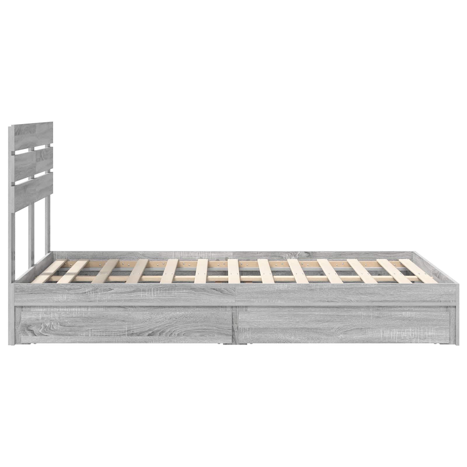 Seng med Oppbevaring Grå Sonoma 135 x 190 cm Konstruert tre