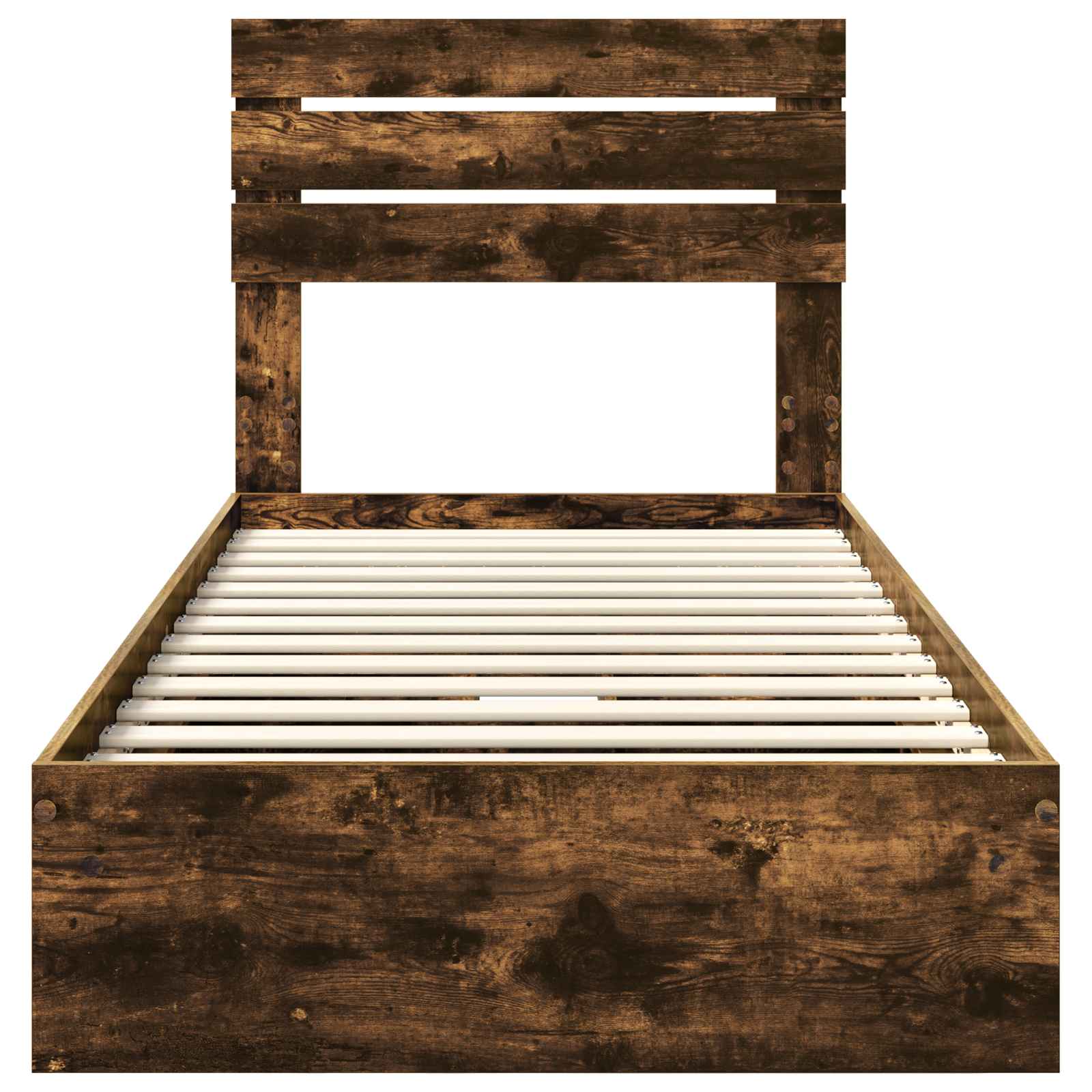 Seng med Oppbevaring Røkt eik 100 x 200 cm Konstruert tre