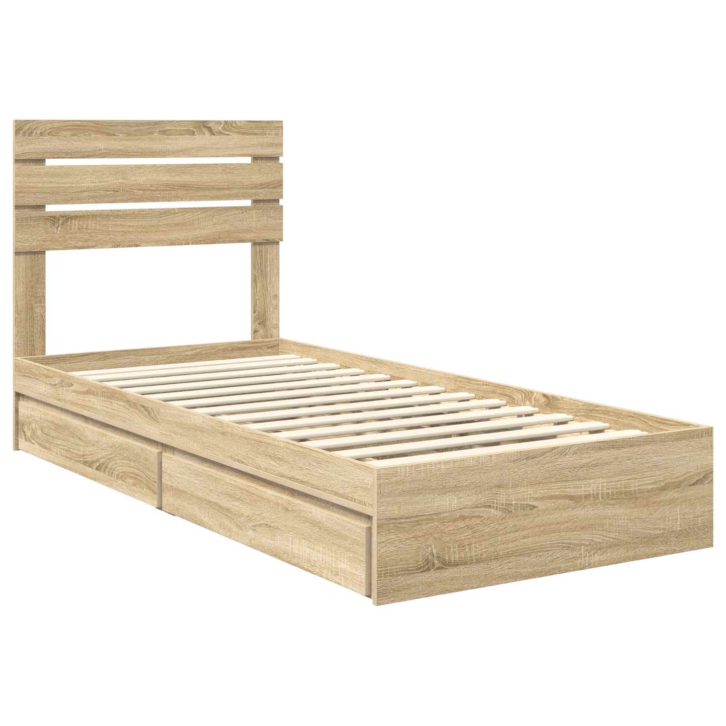 Seng med Oppbevaring Sonoma eik 90 x 200 cm Konstruert tre