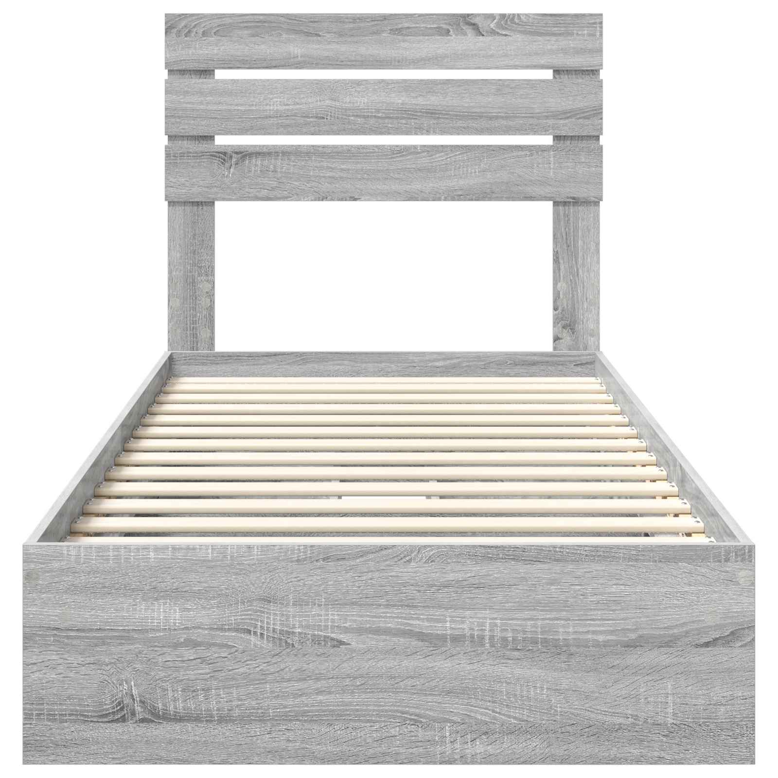Seng med Oppbevaring Grå Sonoma 90 x 190 cm Konstruert tre