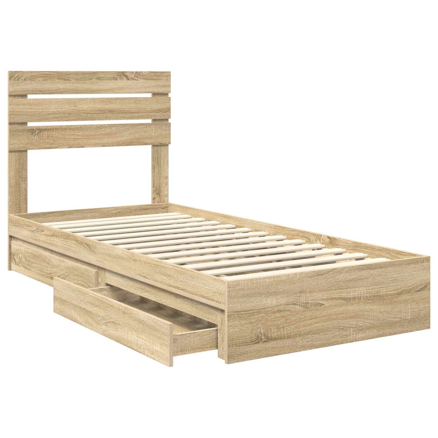 Seng med Oppbevaring Sonoma eik 75 x 190 cm Konstruert tre
