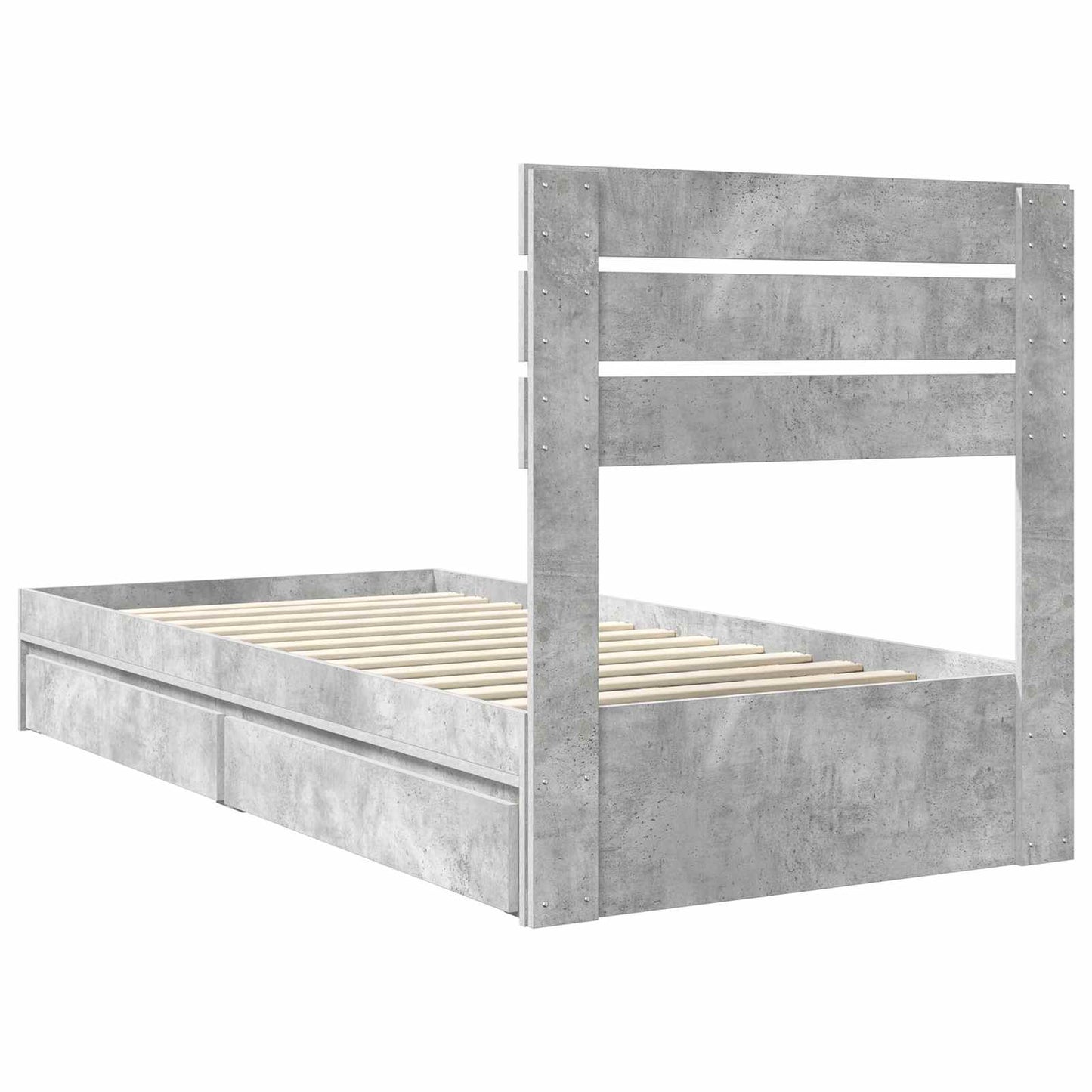 Seng med Oppbevaring Betonggrå 70 x 190 cm Konstruert tre