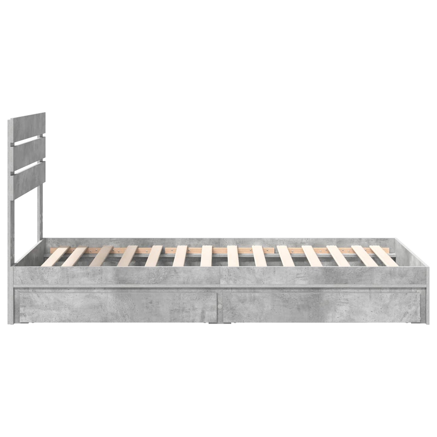 Seng med Oppbevaring Betonggrå 70 x 190 cm Konstruert tre