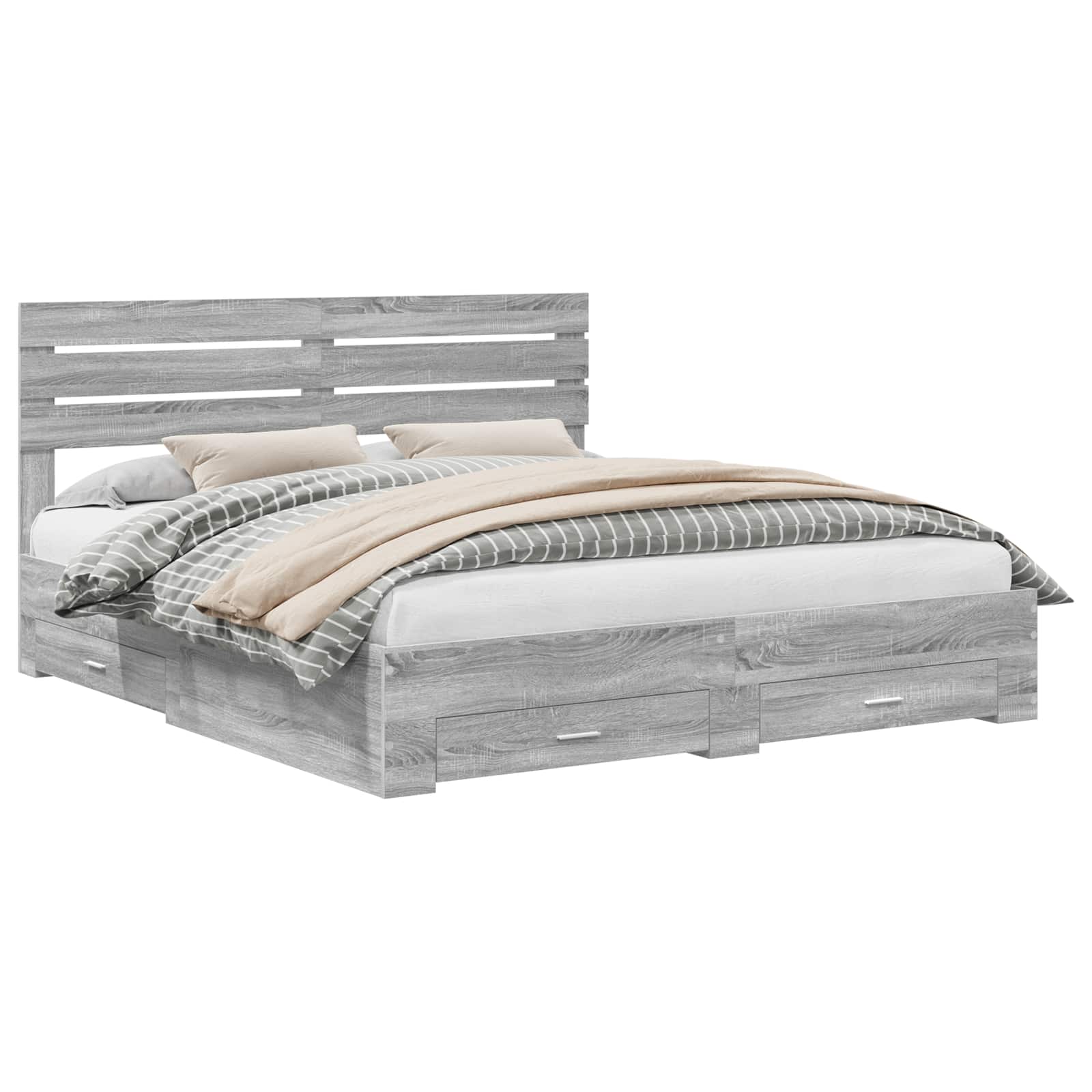 Sengestamme med skuff med hodegjerde med lagring Konstruert tre