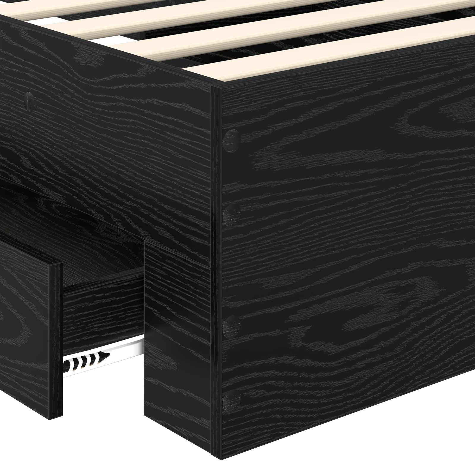 Sengestamme med skuff med hodegjerde med lagring Konstruert tre