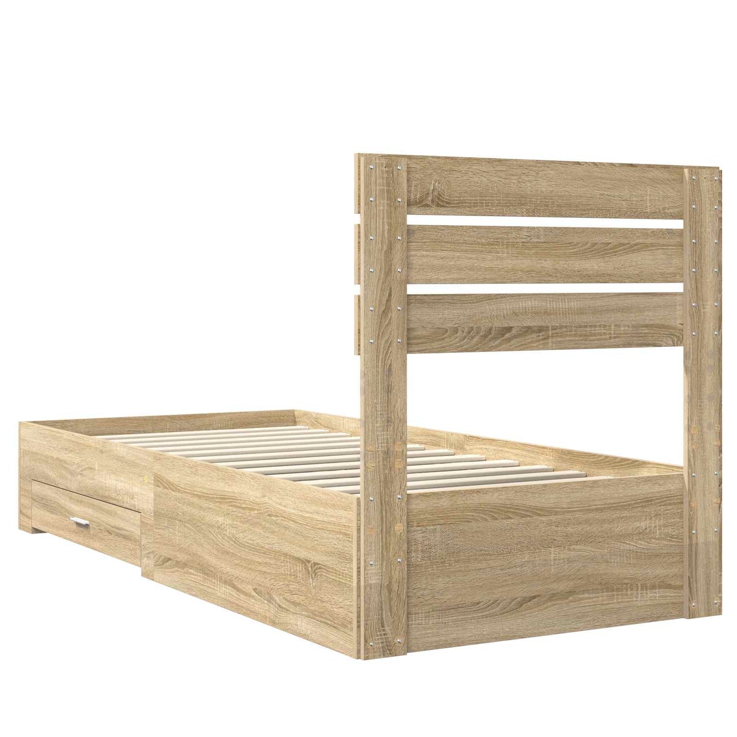 Sengestamme med skuff Sonoma eik 90 x 190 cm Konstruert tre