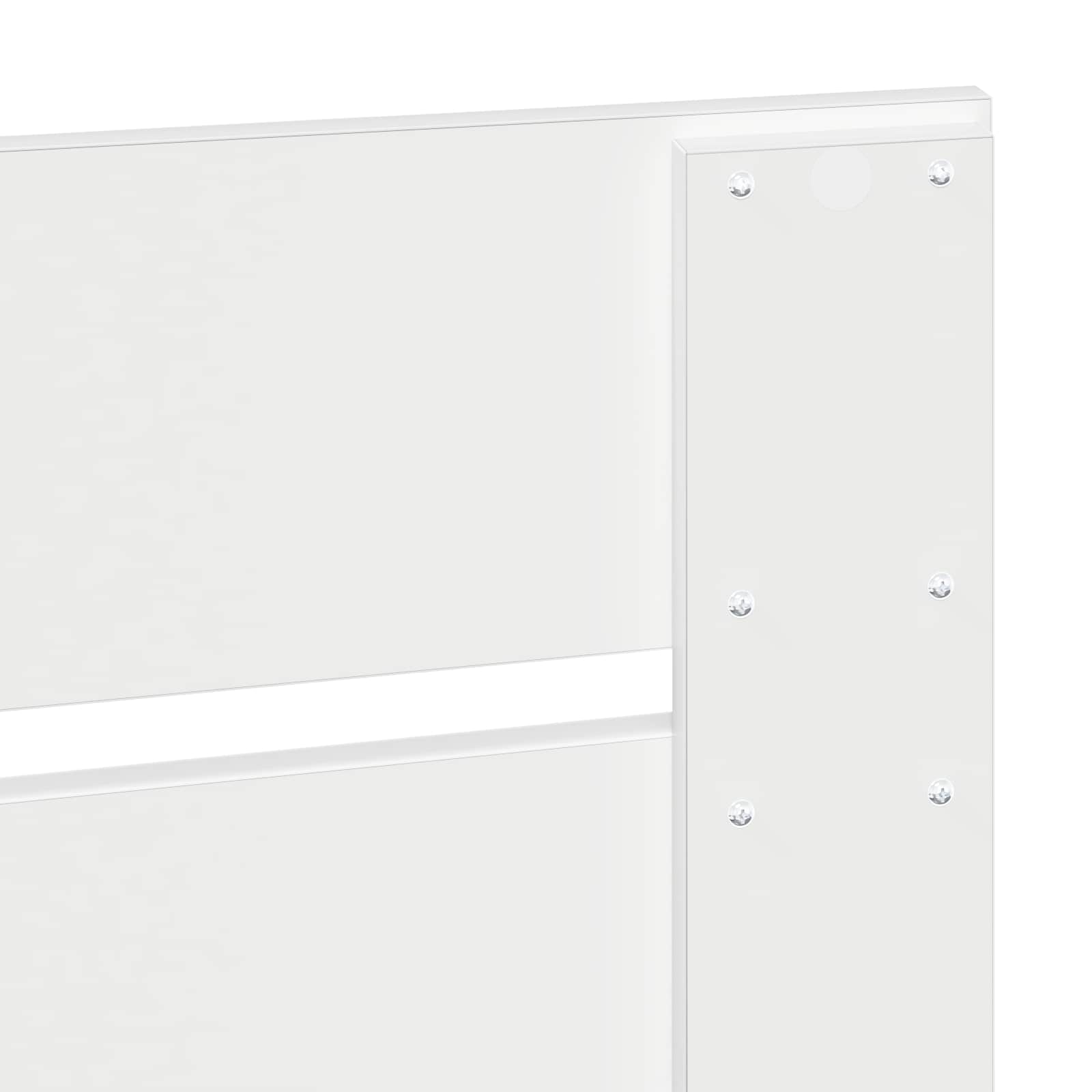 Sengestamme med skuff Hvit og Sølv 75 x 190 cm Konstruert tre