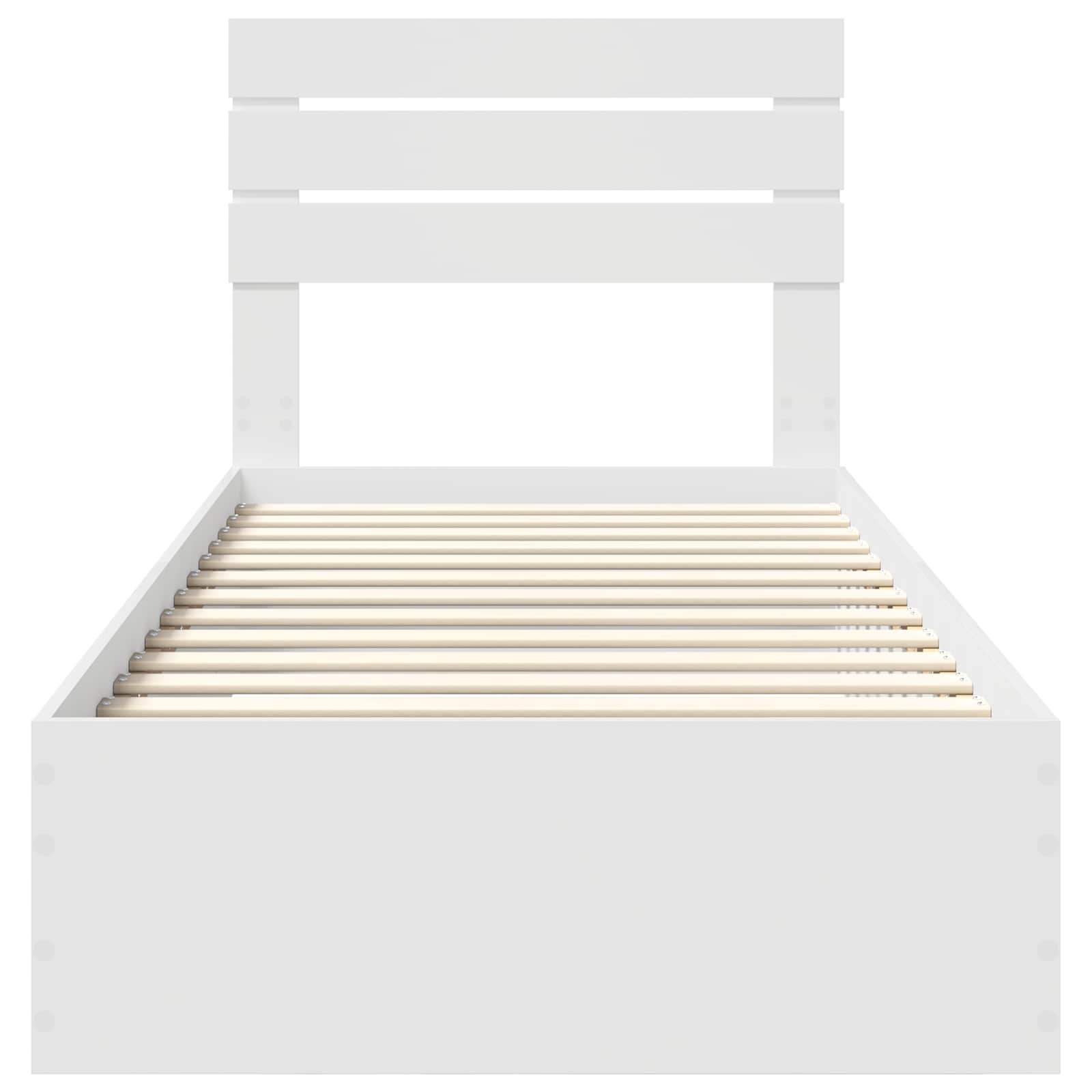 Sengestamme med skuff Hvit og Sølv 75 x 190 cm Konstruert tre