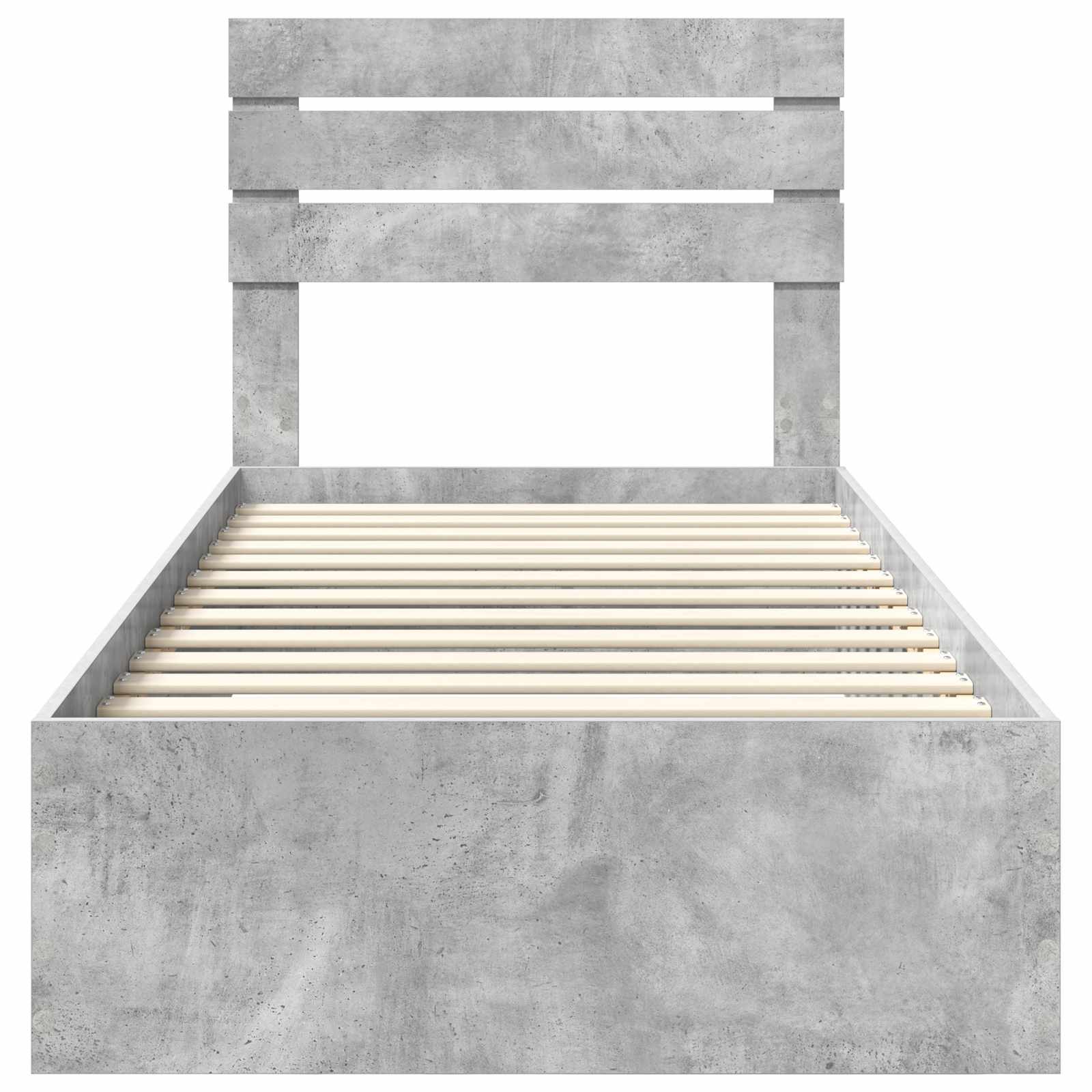 Sengestamme Betonggrå og Sølv 75 x 190 cm Konstruert tre