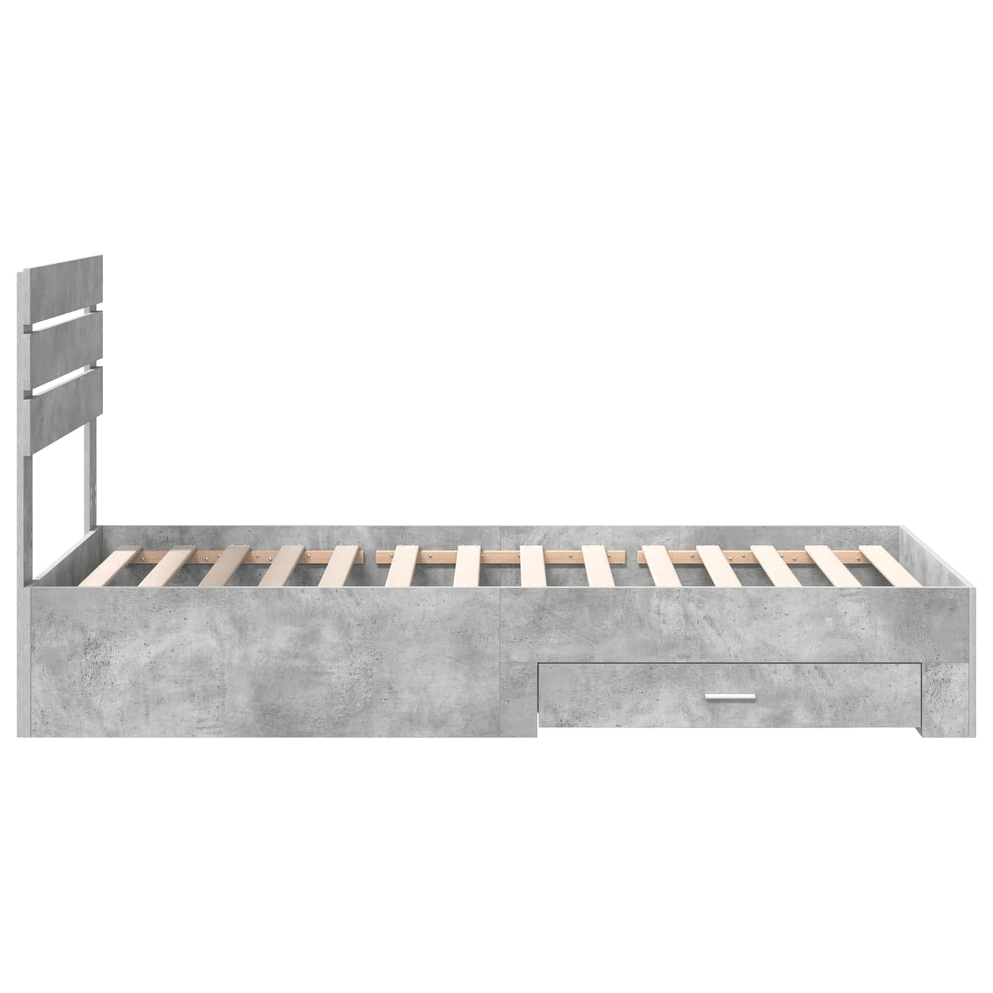 Sengestamme Betonggrå og Sølv 70 x 190 cm Konstruert tre