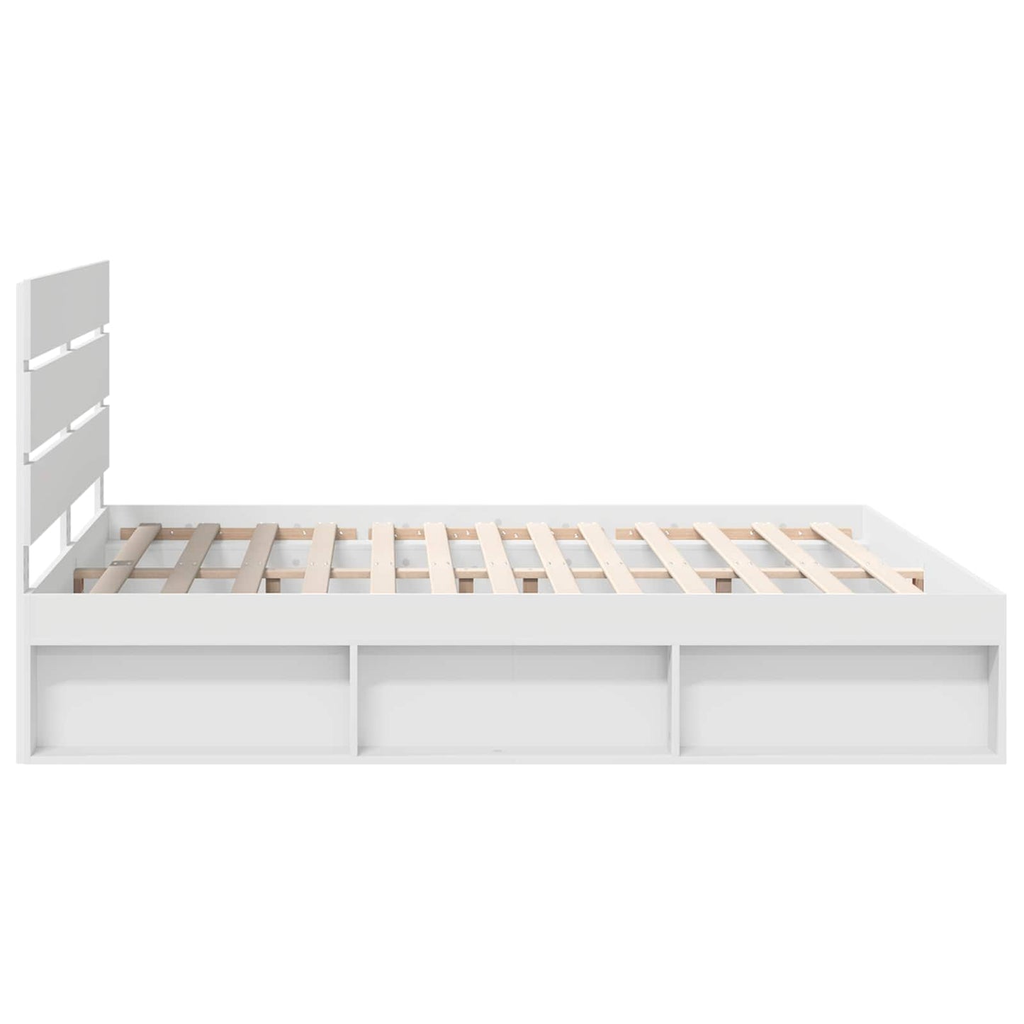 Sengestamme med hodegjerde Hvit 200 x 200 cm Massiv furu