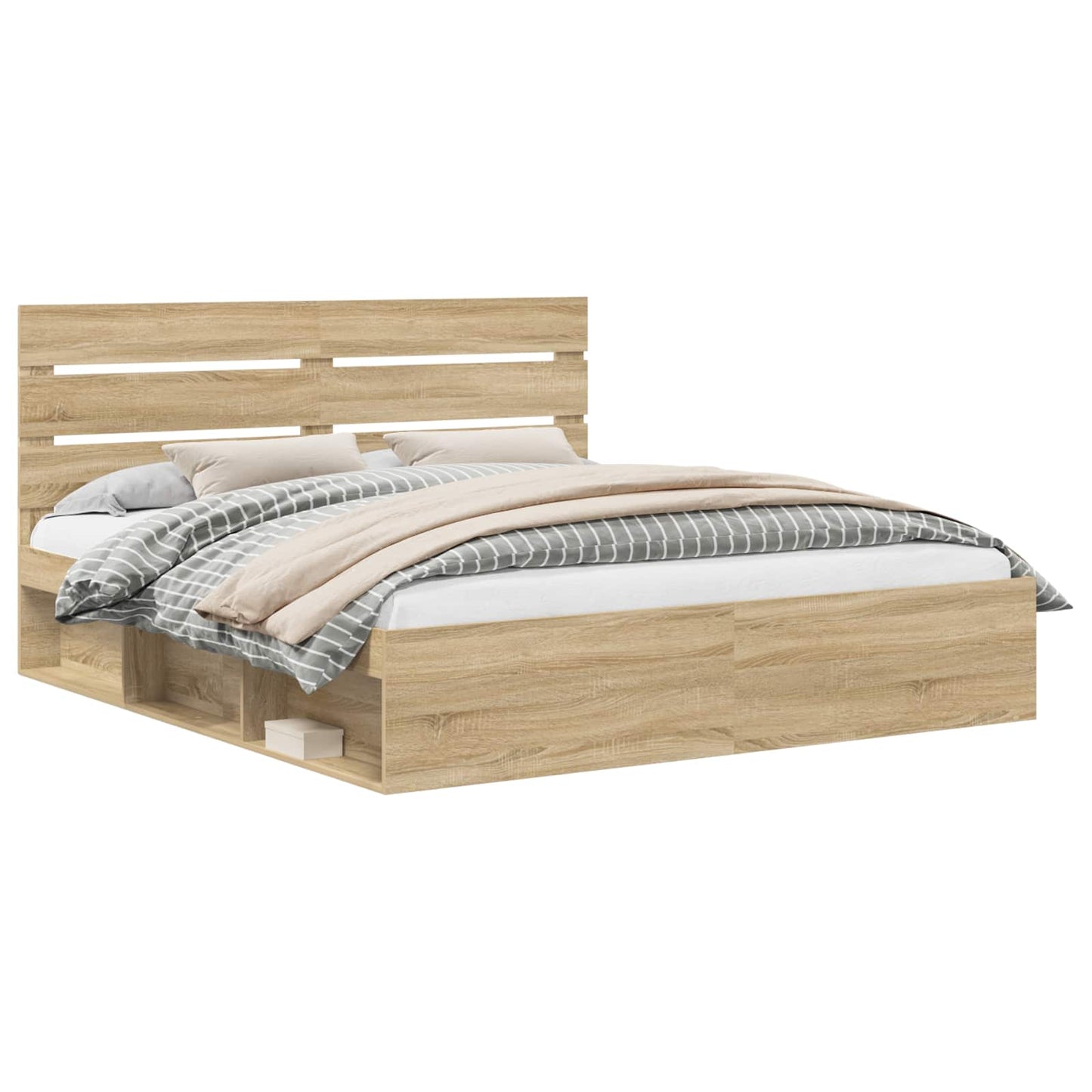 Sengestamme med hodegjerde Sonoma 200 x 200 cm Massiv furu