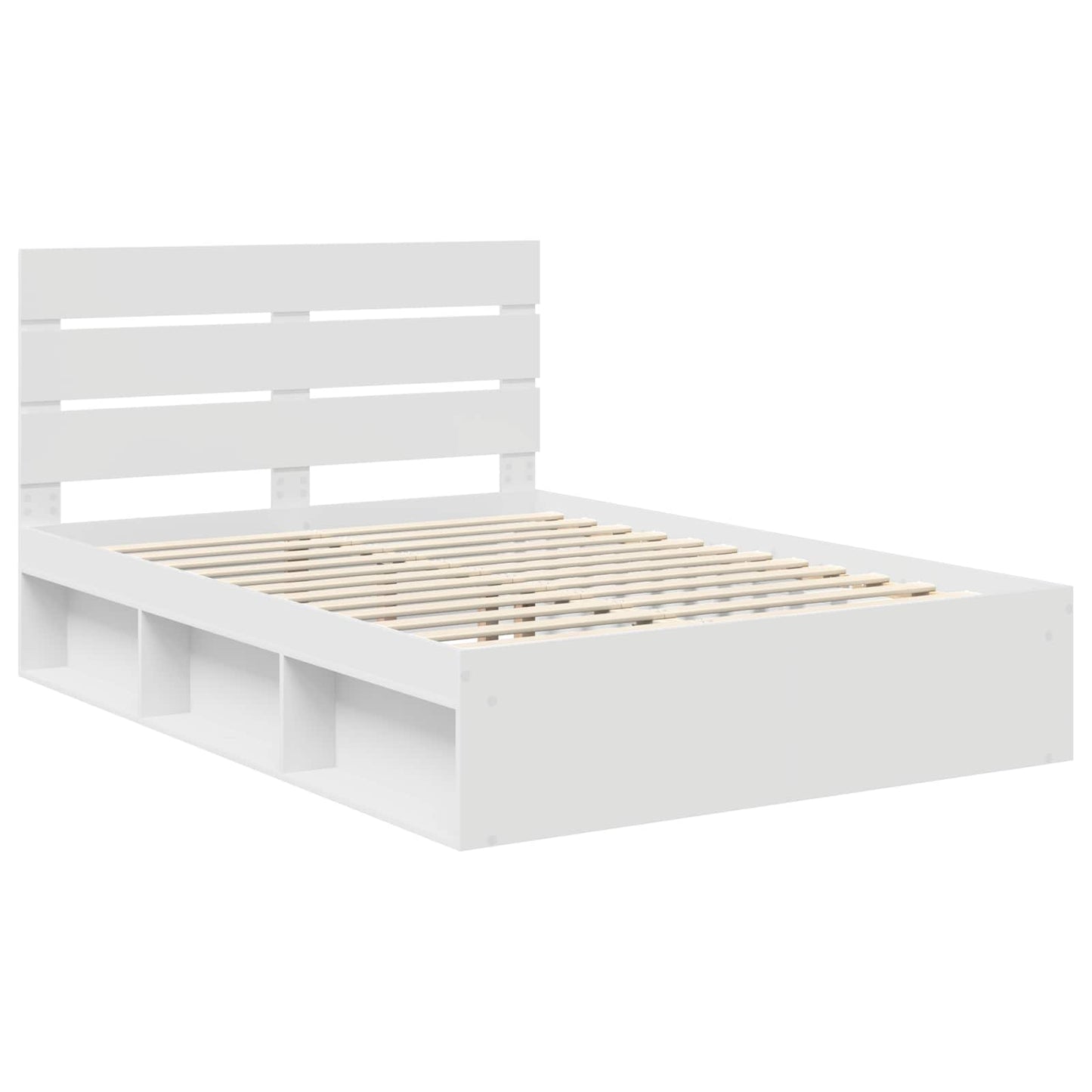 Sengestamme med hodegjerde Hvit 160 x 200 cm Massiv furu